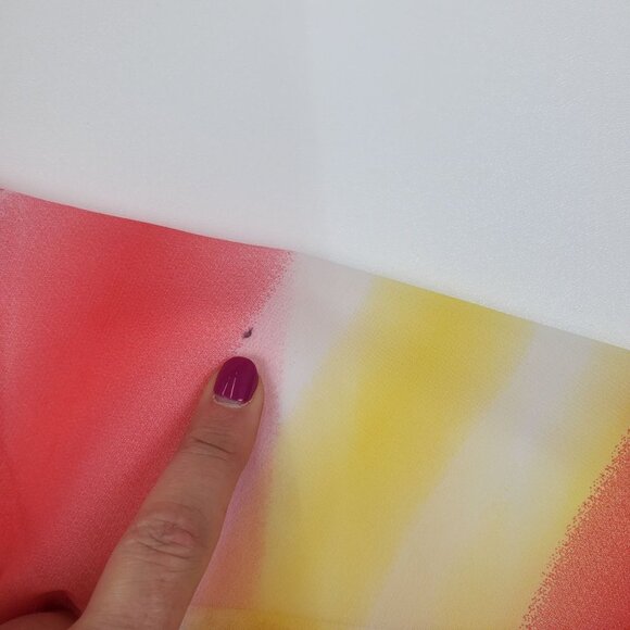 ALYX Womens Button Up Colorful Striped Sheer Blouse Top Size L Roll Tab Sleeve - Picture 13 of 13